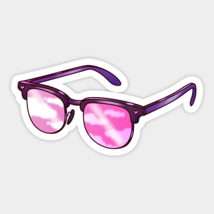 Sunglasses with pink sky lenses Sticker